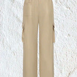 EZwear Pantalones Cargo Con Cordon En La Cintura