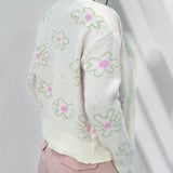 EZwear Cardigan De Botones Y Patron Floral Para Mujer