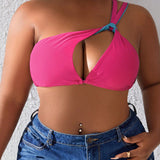 Swim Curve Parte Superior Del Bikini En Talla Grande Para Mujer Con Corte En Un Hombro