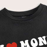 EZwear Camiseta de manga corta con cuello redondo y ajuste entallado para mujer con eslogan del Dia de San Valentin impreso en el corazon, verano