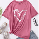 EZwear Women's Plus Size Heart Printed 3pcs T-Shirt Set