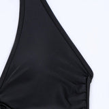 Swim Traje De Bano Para Mujeres De Una Pieza Con Cuello Halter Y Cuerda Ajustable Para El Carnaval