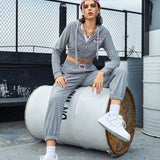 Sport Streetz Conjunto De Ropa Deportiva Para Mujer Compuesto Por Una Sudadera Corta Con Capucha Y Cordon Y Pantalones De Chandal Para La Primavera Y El Verano