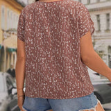 Blusa con estampado floral de manga murcielago