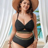 Swim Vcay Traje De Bano De Talla Grande Con Cinta Tejida Para Unir, Adecuado Para Bodas