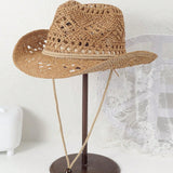 Sombrero De Sol Trenzado Hecho A Mano Para Mujer De Una a Con Diseno De Flores Recortado, Lazo Y Correa De Barbilla Ajustable, Borde Con Borde De Alambre, Perfecto Para Proteccion Solar, Actividades Al Aire Libre Y Uso Diario De a. Estilo Bohemio monos