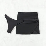 Swim Basics 2 Piezas Conjunto De Braguitas De Bikini Para Mujer De Color Solido