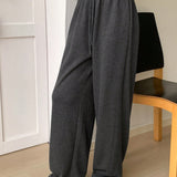 Dazy-Less Pantalones De Cintura Elastica Y Cordon Para Mujer