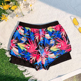 Swim Vcay Parte Inferior De Trajes De Bano Con Estampado De Plantas Tropicales Para Carnaval