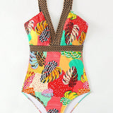 Swim Vcay Traje De Bano De Una Pieza Con Estampado Tropical