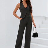 BIZwear Conjunto De Pantalon Y Chaleco De Traje Con Un Solo Boton