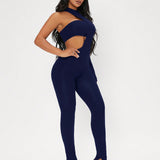 SXY Conjunto De Dos Piezas De Top Y Leggings De Corte Slim Hueco