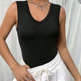 EZwear Body Sin Mangas Con Cuello En V