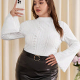 Prive Plus Size Long Sleeve Flare T-shirt