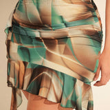 BAE Plus Size Women'S Ruffled Ruffle Hem Skirt
