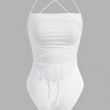 EZwear Body Ajustado De Punto Sin Espalda