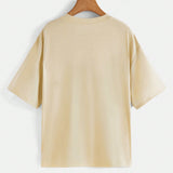 EZwear Plus Size Round Neck T-Shirt With Letter Print