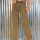 EZwear Jeans De Pierna Recta Con Bolsillos Inclinados