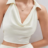 BIZwear Conjunto De Falda Y Top Corto Con Cuello Vuelto Para Mujer