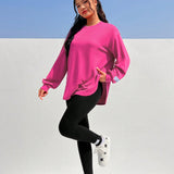 EZwear Conjunto De Sudadera De Manga Larga Y Leggings Con Eslogan Impreso