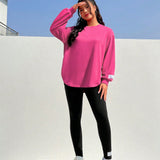 EZwear Conjunto De Sudadera De Manga Larga Y Leggings Con Eslogan Impreso