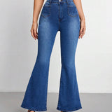 Essnce Jeans De Campana Entallados Y Sexys De Talle Medio Para Mujer
