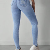 EZwear Jeans Ajustados Y Rasgados Para Mujer