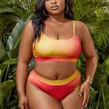 Slayr Conjunto de bikini Plus Size con efecto degradado para carnaval