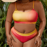 Slayr Conjunto de bikini Plus Size con efecto degradado para carnaval