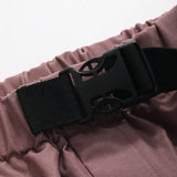 DAZY Pantalones Cargo Con Cinturon Y Bordado Geometrico Con Detalle Plisado