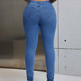 SXY Jeans De Mujer Entallados Solidos