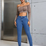 SXY Jeans De Mujer Entallados Solidos