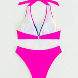 Swim Conjunto De Bikini De Dos Piezas Con Bloque De Color