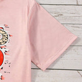 Camiseta De Manga Corta Con Estampado De Letras Y Corazon