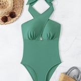 Swim Chicsea Traje De Bano De Mujer De Una Pieza Con Cuello Halter Para Carnaval