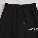 EZwear Conjunto De Sudadera Con Capucha Y Pantalon Para Mujer Con Impresion De Eslogan