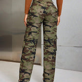 SXY Pantalones Jeans Cargo De Camuflaje Impresos Para Mujeres