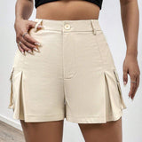 Coolane Shorts Plisados De Color Solido Para Mujer