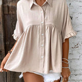 Blusa De Babydoll Para Mujer Con Volantes