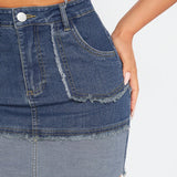 Haute Conjunto De Minifalda De Denim Elastica Ed1420