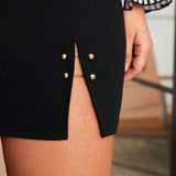 BIZwear Plus Size Women'S Slit Hem Short Skirt