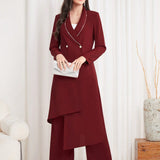 Modely Conjunto De Chaqueta Y Pantalones De Traje De Mujeres Con Doble Botonadura