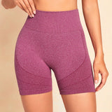 Yoga Basic Pantalones Cortos Deportivos Sin Costura Morado-rojo Para Mujer