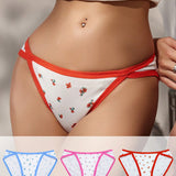 Parte Inferior De Bikini Triangular Para Ninas Con Estampado Floral, Ribete De Bloque De Color