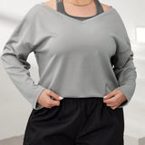 Essnce Women's Plus Size Color Block 2 In 1 T-Shirt