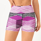 Yoga Trendy Shorts Deportivos Con Cinturon A Rayas Para Mujer