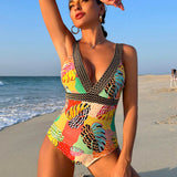 Swim Vcay Traje De Bano De Una Pieza Con Estampado Tropical