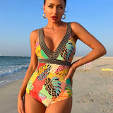 Swim Vcay Traje De Bano De Una Pieza Con Estampado Tropical