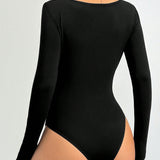 EZwear Body Ajustado Negro De Punto