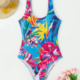 Swim Vcay Traje De Bano Inalambrico Con Estampado Floral Tropical De Una Pieza Para Mujer Carnaval